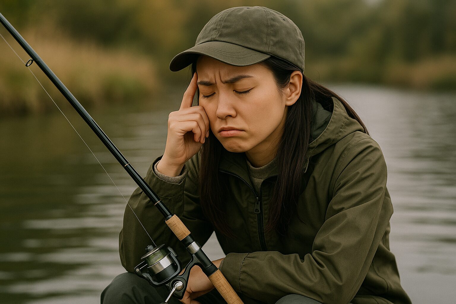 悩む釣り人