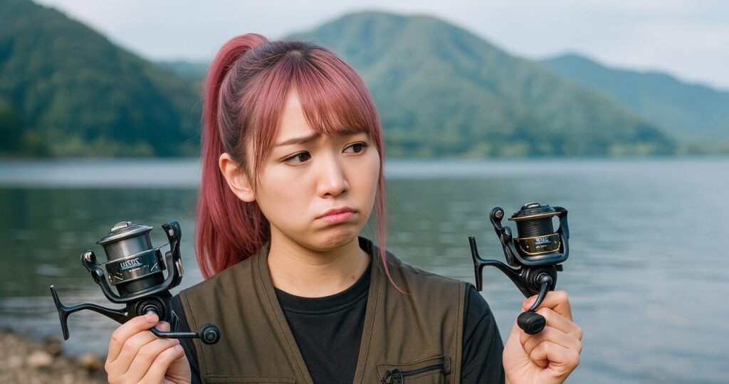 リールを比較しているところ